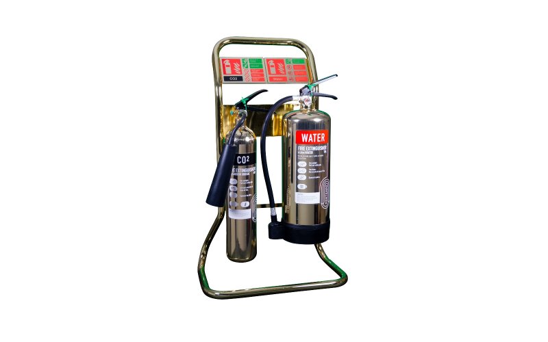 Double Contempo Tubular Extinguisher Stand Gold